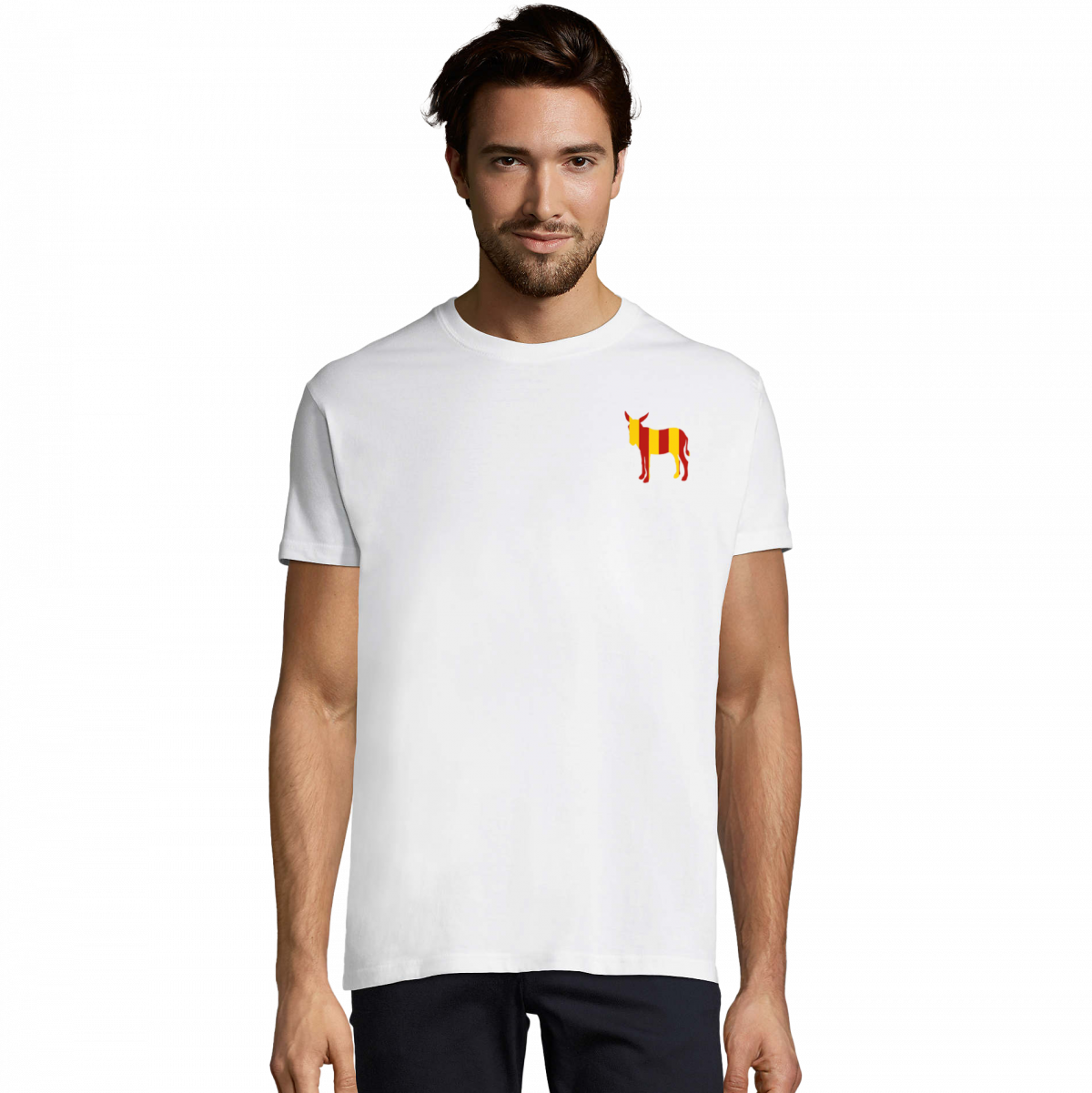 t-shirt avec burro catalan imprimé sur le cœur