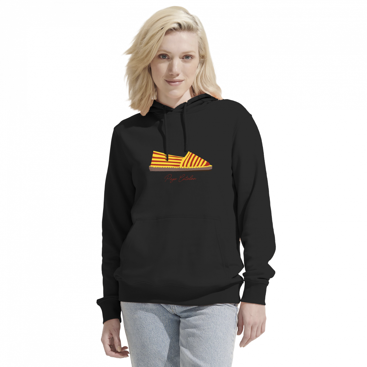 sweat à capuche noir avec espadrille catalane sang et or – Vague du Sud
